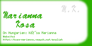 marianna kosa business card